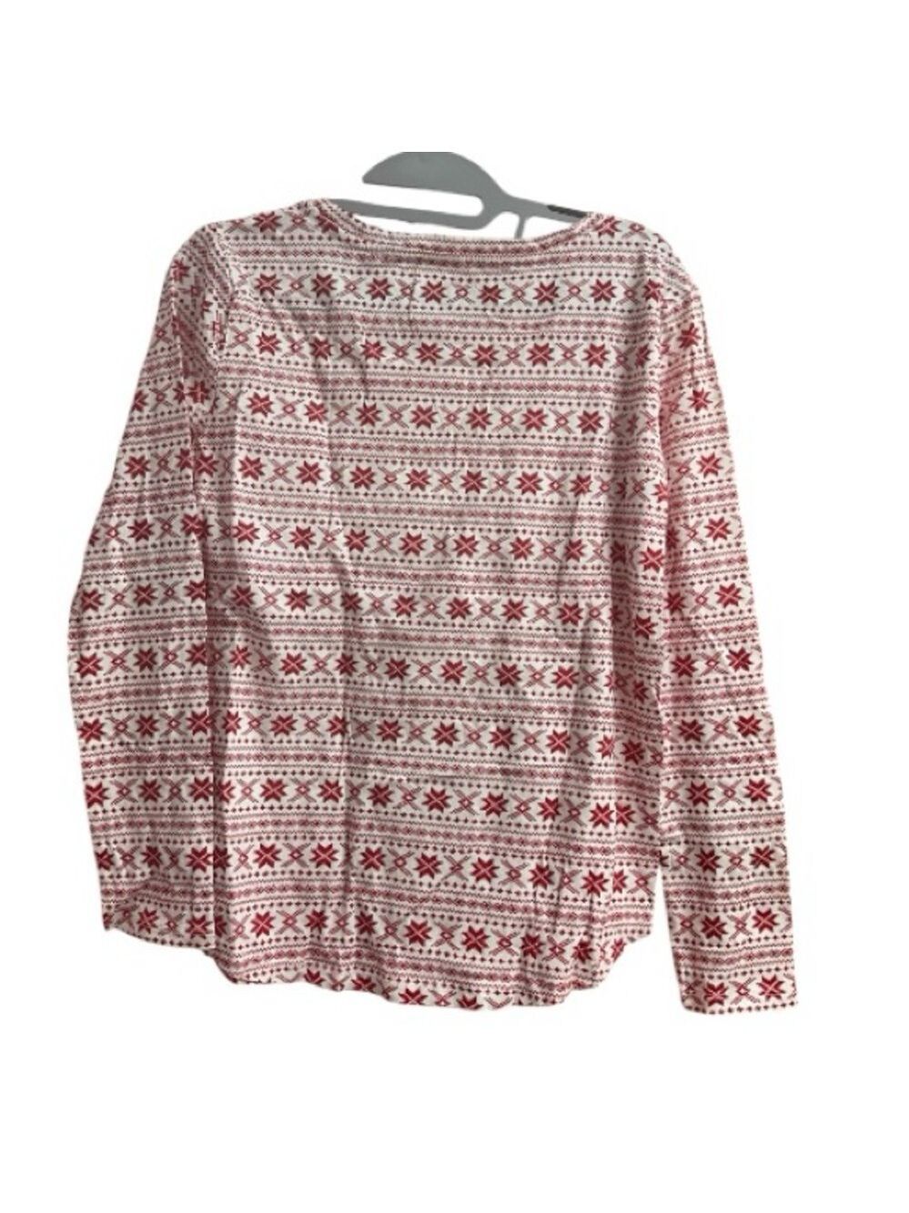 GAP LOVE Fair Isle Red & White Patterned Long Sleeve T - Picture 4 of 7